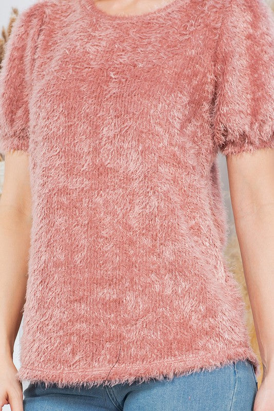Women’s Casual Fuzzy Pullover Drop Shoulder Sweater | Zarnesh