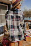 Women’s Casual Plaid Raw Edge Button Down Print Shirt | Zarnesh
