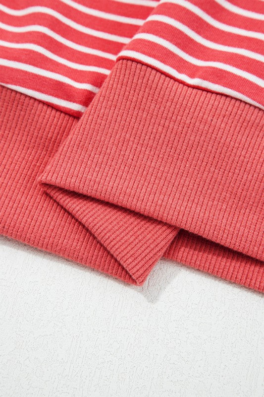 Women’s Casual Striped Puff Sleeve Long Hoodie | Zarnesh