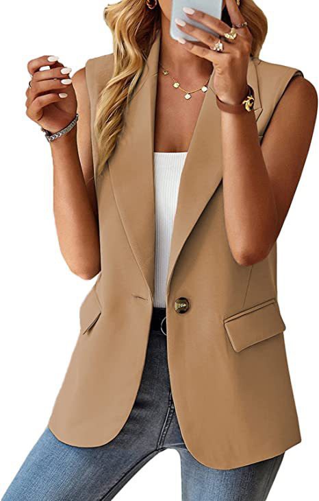 Women’s Casual Tailored Sleeveless Blazer Vest Coat | Zarnesh
