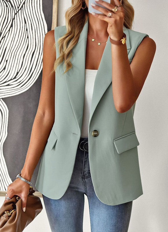 Women’s Casual Tailored Sleeveless Blazer Vest Coat | Zarnesh