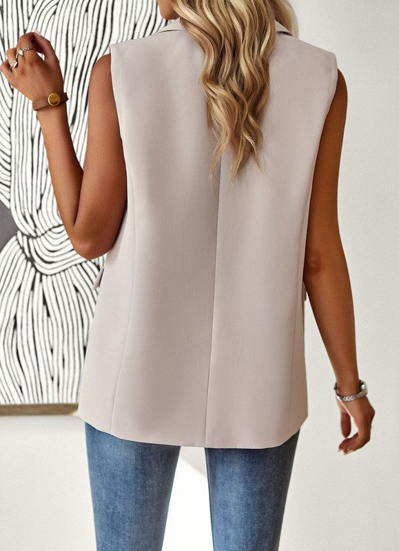 Women’s Casual Tailored Sleeveless Blazer Vest Coat | Zarnesh