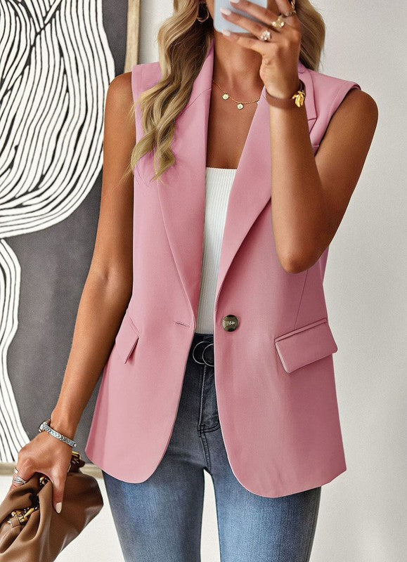 Women’s Casual Tailored Sleeveless Blazer Vest Coat | Zarnesh