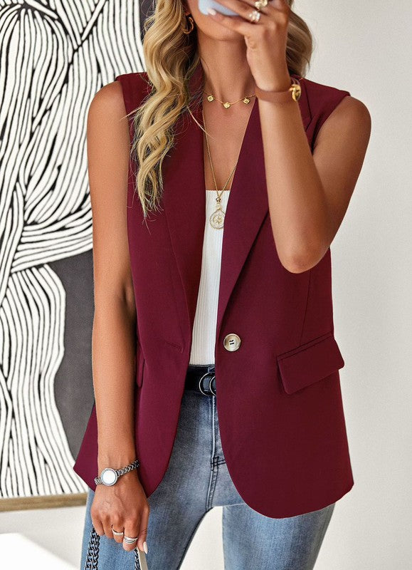 Women’s Casual Tailored Sleeveless Blazer Vest Coat | Zarnesh