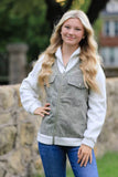 Women’s Casual Zip-Up Denim Chest Pocket Jacket | Zarnesh