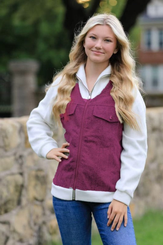 Women’s Casual Zip-Up Denim Chest Pocket Jacket | Zarnesh