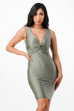 Women’s Center Front Knot Tricot Bodycon Dress | Zarnesh