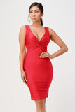 Women’s Center Front Knot Tricot Bodycon Dress | Zarnesh