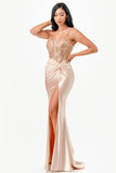 Women’s Formal Sequin Lace Satin Maxi Dress | Zarnesh