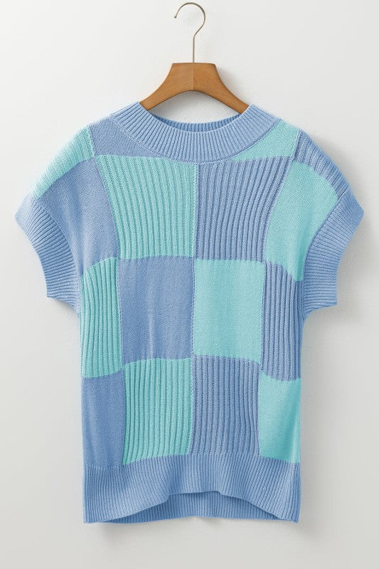 Women’s Checker Colorblock Crewneck Sweater | Zarnesh