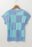 Women’s Checker Colorblock Crewneck Sweater | Zarnesh