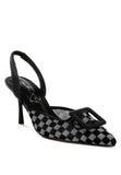 Women’s Checkered Freya Mesh Pointy Stiletto Heels | Zarnesh