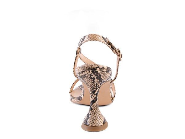 Women's Cherry Tart Snake Print Spool Heel Sandals | Zarnesh
