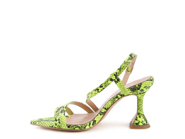 Women's CHERRY TART Snake Print Spool Heel Sandals |Zarnesh