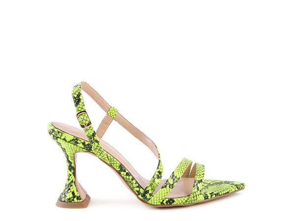 Women's CHERRY TART Snake Print Spool Heel Sandals |Zarnesh