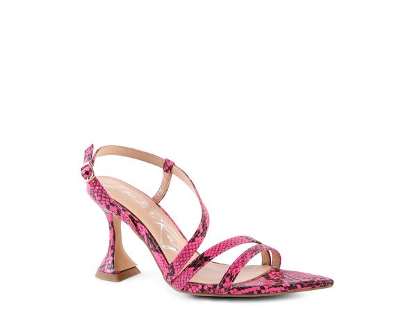 Women's Cherry Tart Snake Print Spool Heel Sandals | Zarnesh