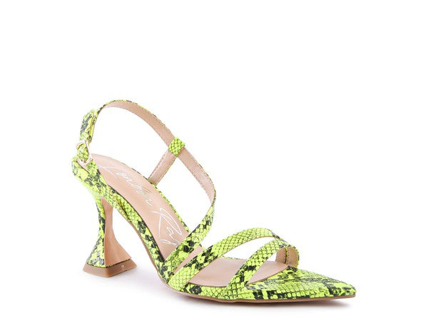 Women's CHERRY TART Snake Print Spool Heel Sandals |Zarnesh