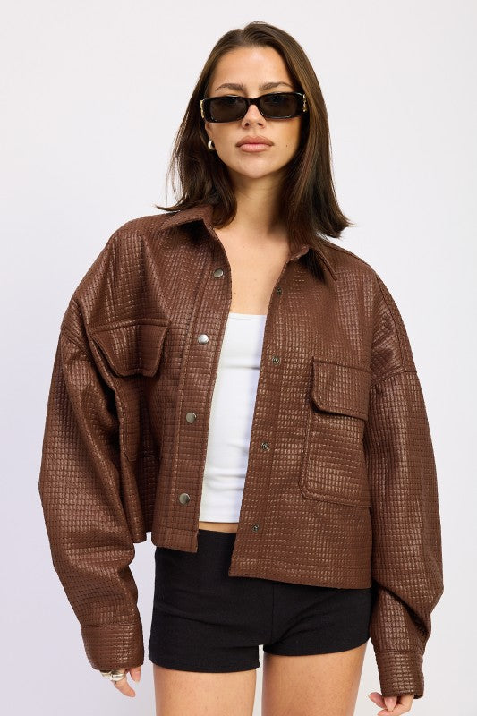 Women’s Chintz Textured Knit Crop Jacket | Zarnesh