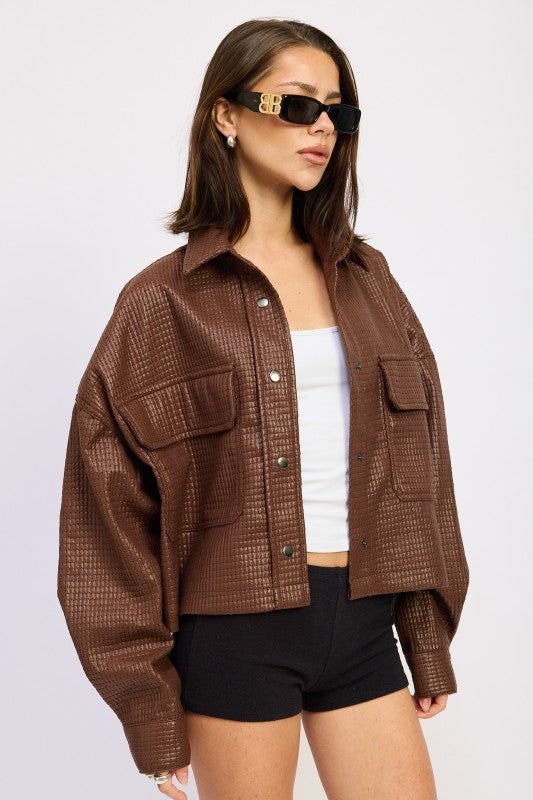 Women’s Chintz Textured Knit Crop Jacket | Zarnesh