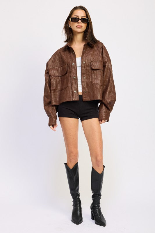 Women’s Chintz Textured Knit Crop Jacket | Zarnesh