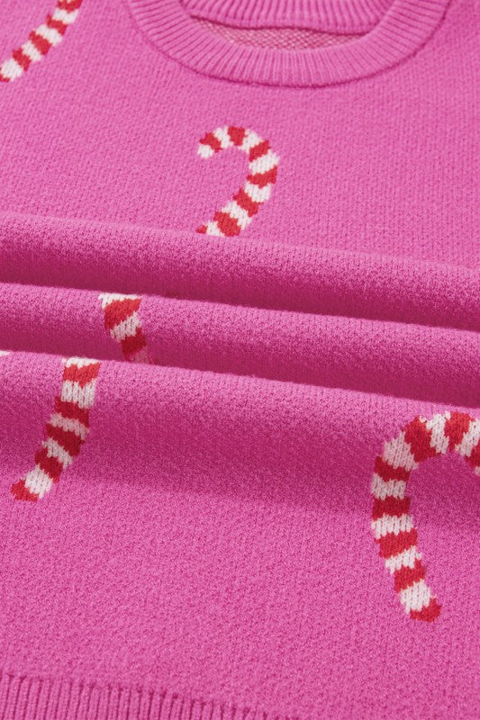 Women’s Christmas Candy Cane Drop Shoulder Sweater | Zarnesh
