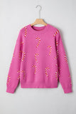 Women’s Christmas Candy Cane Drop Shoulder Sweater | Zarnesh