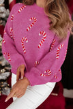 Women’s Christmas Candy Cane Drop Shoulder Sweater | Zarnesh