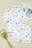 Women’s Christmas Print Short Sleeve Shirt Shorts Pajama Set | Zarnesh