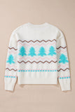 Women’s Christmas Ribbed Trim Chevron Stripe Sweater | Zarnesh