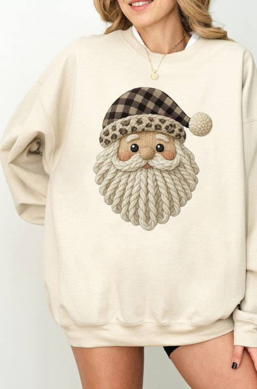 Women’s Christmas Santa Graphic Crochet Graphic Sweatshirt | Zarnesh