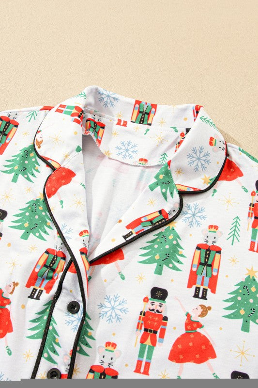 Women’s Christmas Trees & Nutcracker Short Sleeve Pajama Set | Zarnesh