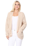 Women’s Chunky Waffle Knit Open Front Sweater Cardigan | Zarnesh