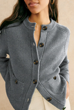 Women’s Chunky Knit Button Front Pocket Cardigan Sweater | Zarnesh