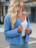 Women’s Chunky Knit Cropped Knit Cardigan | Zarnesh