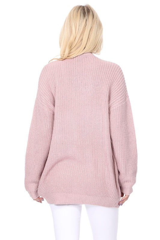 Women’s Chunky Waffle Knit Open Front Sweater Cardigan | Zarnesh