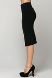 Women’s Classic Solid Nylon Ponte High-Waisted Midi Pencil Skirt | Zarnesh