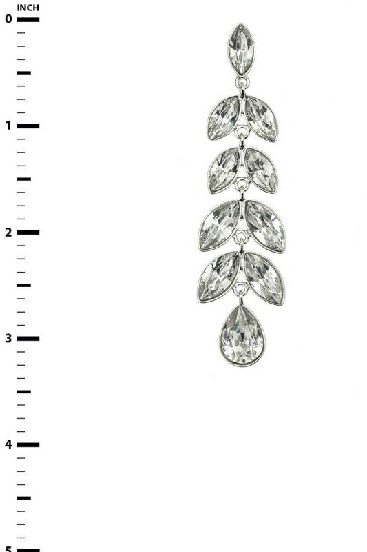 Women's  Crystal Leaf Drop Earrings | Zarnesh