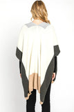 Women's Color Block Soft Knit Winter Shawl Wrap Poncho | Zarnesh