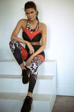 Women Colorblock Cheetah Print Activewear Set | Zarnesh