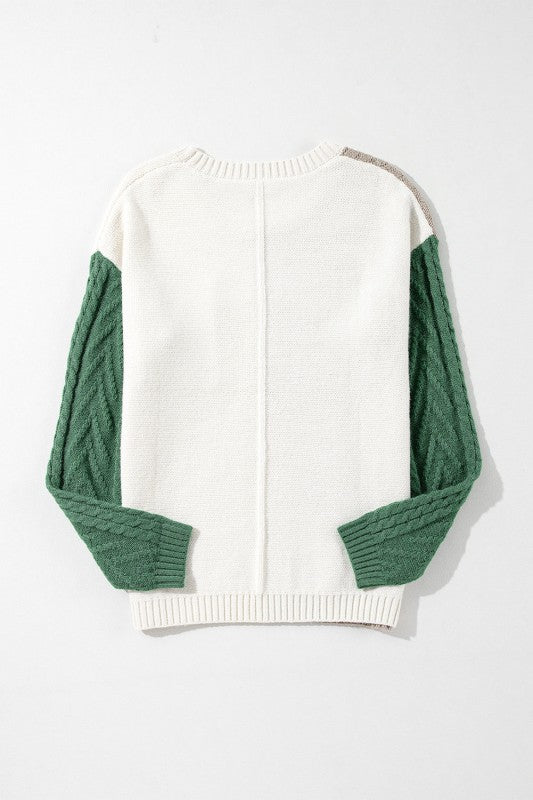 Women’s Colorblock Patch Pocket Drop Shoulder Sweater | Zarnesh