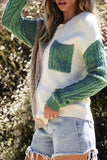 Women’s Colorblock Patch Pocket Drop Shoulder Sweater | Zarnesh