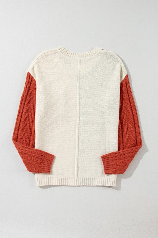 Women’s Colorblock Patch Pocket Drop Shoulder Sweater | Zarnesh