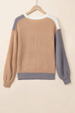 Women’s Colorblock Patchwork Pullover Round Neck Sweater | Zarnesh