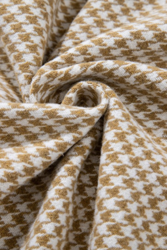 Women’s Colorblock Textured Patchwork Houndstooth Shacket | Zarnesh