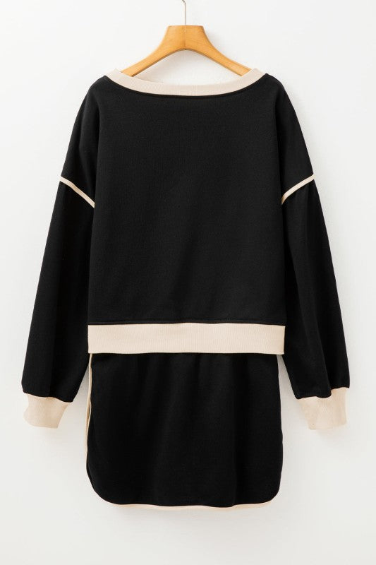 Women’s Colorblock Top and Drawstring Skirt Set | Zarnesh
