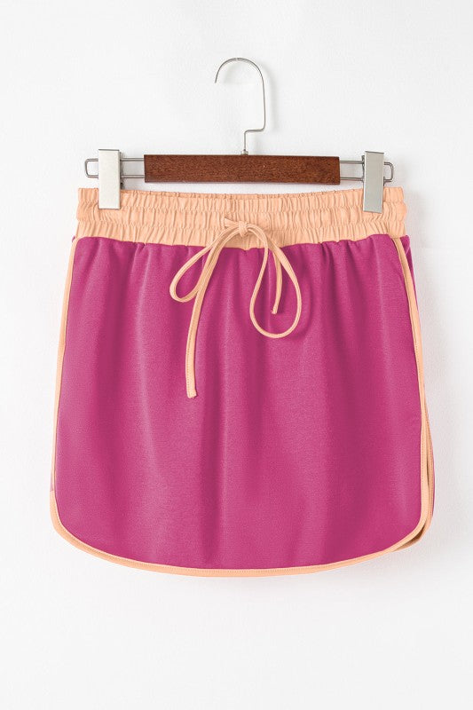 Women’s Colorblock Top and Drawstring Skirt Set | Zarnesh