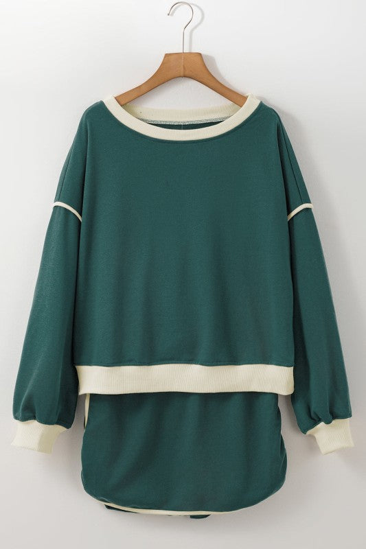 Women’s Colorblock Top and Drawstring Skirt Set | Zarnesh