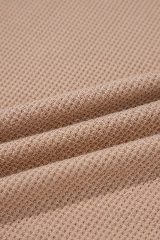 Women’s Colorblock Waffle Knit Textured Henley Top | Zarnesh