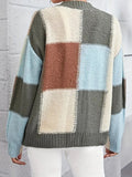 Women’s Colorblock plaid Knit Button Up Sweater Cardigan | Zarnesh