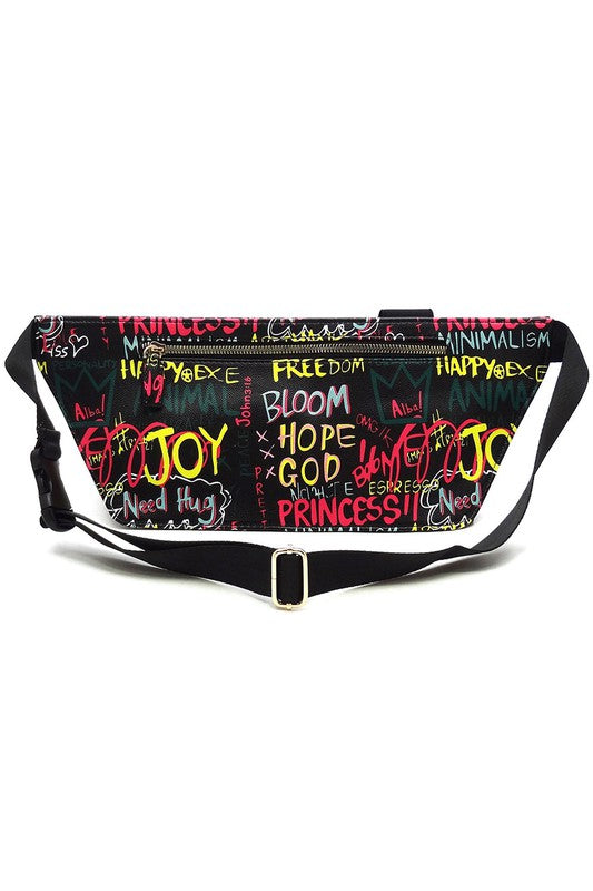 Women’s Colorful Graffiti Print Fanny Pack Bag | Zarnesh